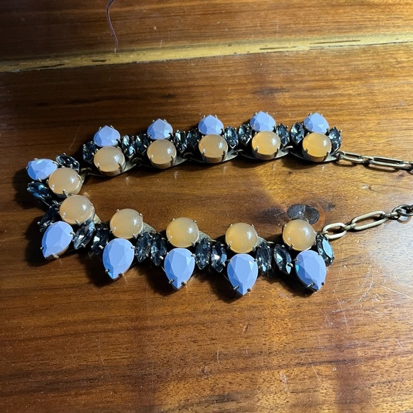 Great Looking Vintage J Crew Purple & Orange Link Necklace  Vintage J. Crew Orange and Lavender Necklace with Black Accents
